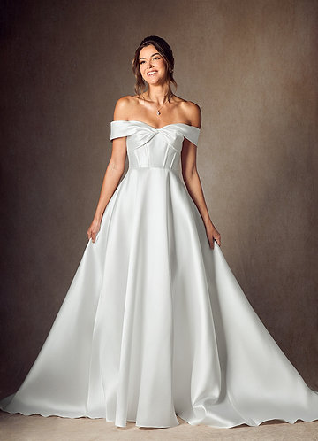 chinese dress ladies 3/4 Length Sleeve A-Line Mikado Wedding Dress EU46 / Similar Lace (Off-White) main image 0