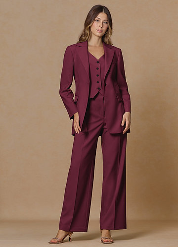 womens burgundy dress suit Women's Red Suits