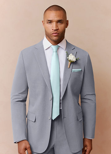 front Savile Grey Wool Blend Suit Jacket 0