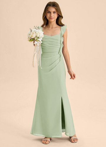 junior brunch dresses Chiffon High-Low Ruffle Hem Junior Dress