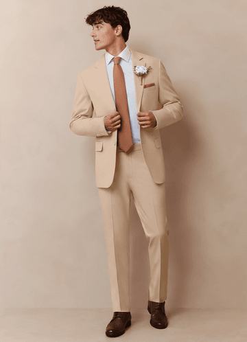 front Savile Tan Wool Blend Suit