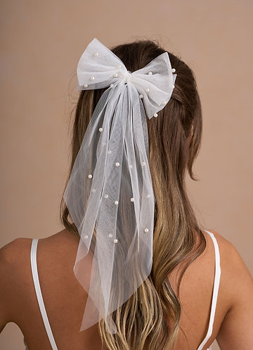 front Bridal Hair Bow Hair Clip
