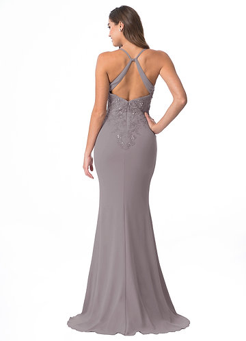 mauve beaded bridesmaid dress