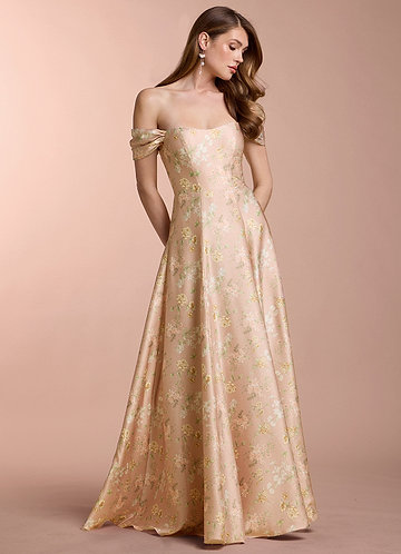 Ania Blush Garden Print Gown image1