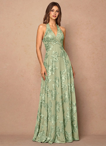 Josee Light Green Maxi Dress image1