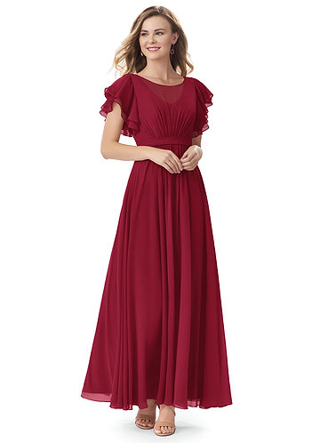 modest maroon bridesmaid dresses
