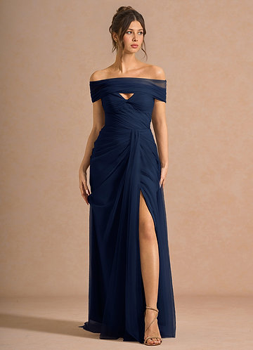 two piece formal dress set Portia Navy with Scarf Alamour The Label piece long glitter formal dresses for prom and two Two-Piece Set Designer Dresses