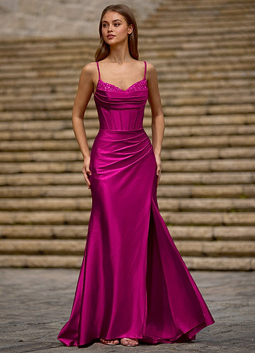 Glow Rose Silk-like Satin Prom Dress image1