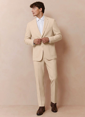 front Owen Tan Lightweight Tailored Trousers Suit