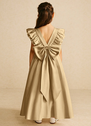 gold flower girl dresses Cute Ball Gown Gold and Ivory Flower Girl Dress  FancyVestido