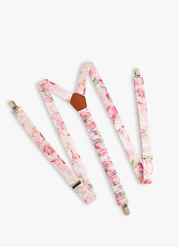 front Matching Color Matte Satin Suspenders