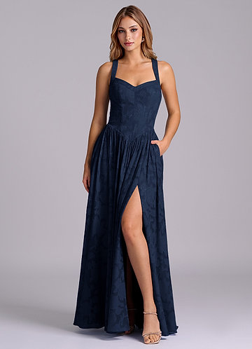 azazie navy blue bridesmaid dresses Dark Stylish Plus Size Birthday Color_Black White She features a flattering Size:54 (5'9