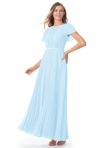Sky Blue Modest Bridesmaid Dresses | Azazie