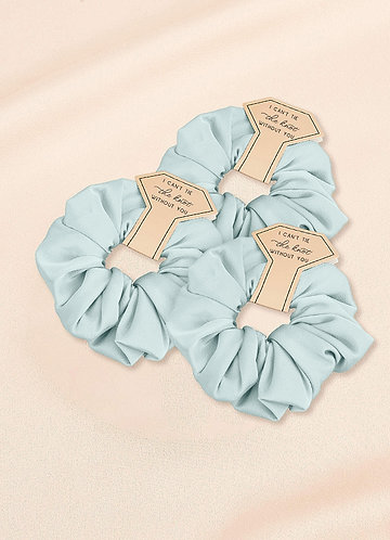 front Matching Color Three-Piece Bridesmaid Stretch Satin Over Size Scrunchie Set