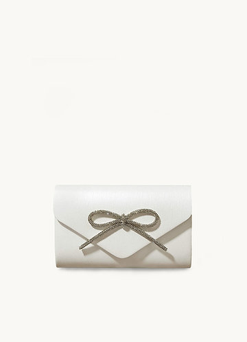 front Bow Decor Rhinestone Clutch Bag