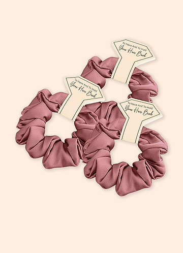 front Matching Color Bridesmaid Stretch Satin Regular Size Scrunchies