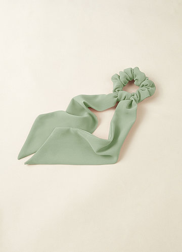 front Matching Color Chiffon Hair Scarf Scrunchie