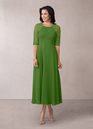 moss green mother of the bride dress