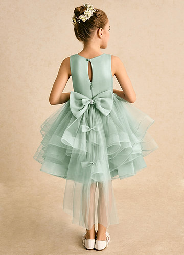 Azazie Tinie Flower Girl Dresses Agave Ball-Gown Bow Tulle Dress image1
