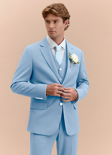 front James Sky Blue Structured Stretch 3-piece suit
