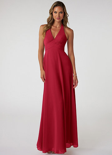 pink satin prom dress Chic Pink Spaghetti-Strap Sleeveless Satin Prom Dress A-Line Beads With Zipper Bow Knot