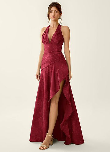 Anliem Bourgondië Jacquard galajurk image1