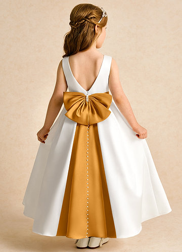 childrens yellow bridesmaid dresses Chyrbaby Junior Bridesmaid Dress A-Line V-Neck Batwing Sleeve Chiffon  Flower Girl Dress Amber Yellow, 2 at Amazon Women's Clothing store