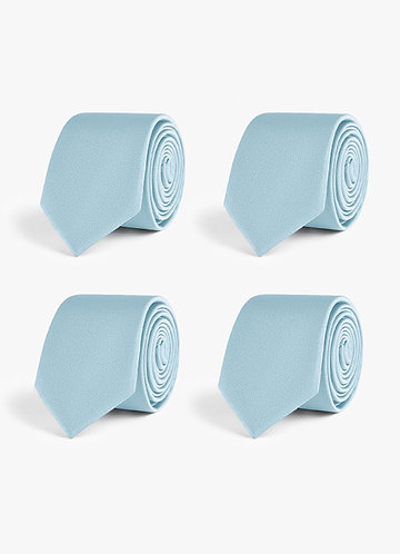 front Sæt med smalle slips i stretchsatin – 4 dele