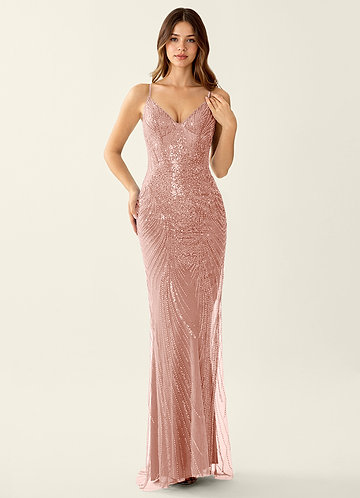 Magnolia Dusty Pink Mermaid Sequined embroidery Prom Dress image1