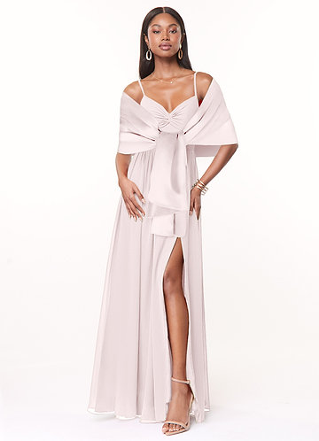 front Azazie Matching Color Aleena Matte Satin Shawl