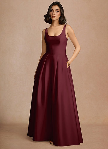 slim fit dress slacks Eden - Burgundy Red formal dress main image 1
