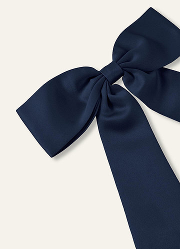 front Matching Color Satin Bow Hair Clip