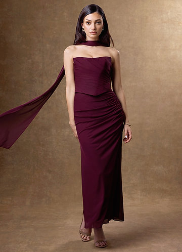 Kelly Wine Corset Maxi Dress image1