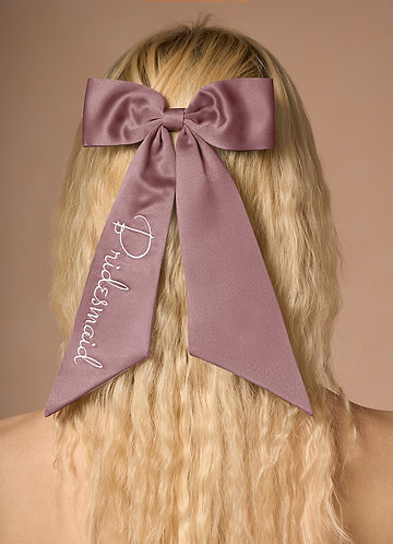 front Personalized Embroidered Matching Color Bow Hair Clip