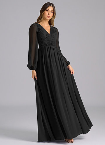 prom blue dresses Simple Blue Satin A-line V-neck Long Prom Dresses, Party Dresses, MP785