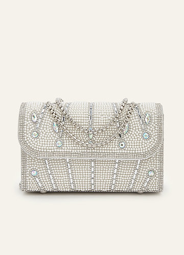 front Sparkling Rhinestone Starburst Evening Bag