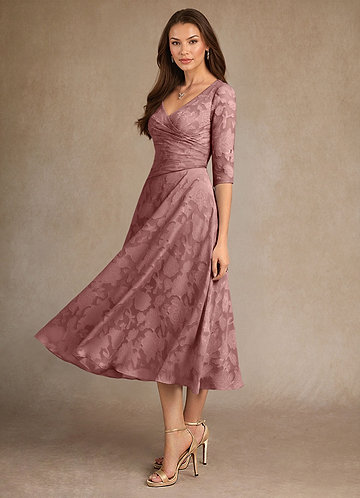 mother of the bride drop waist dresses Stacees Elegant Tea Length Chiffon Tiered Mother of the Bride or Groom Dress with 3D Floral Applique Jacket
