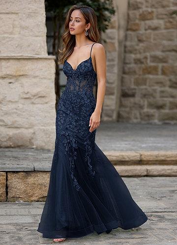 Dentelle Navy Mermaid Prom Dress image1