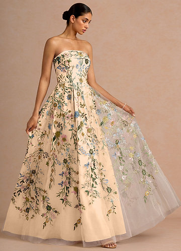 Evangeline Champagne Multi Maxi Dress image1