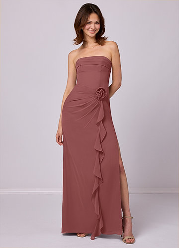 Barbie ♥ Azazie Bridesmaid Dresses Amethyst Sheath Strapless Chiffon Convertible Dress image1