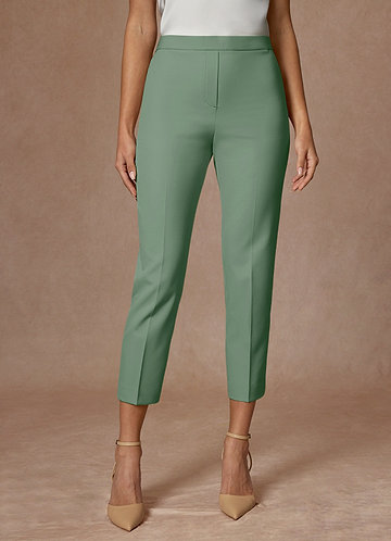 front Kennedy Matcha Refined Weave  Performance Dress Pants