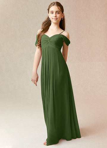 Olive green best sale junior bridesmaid dress