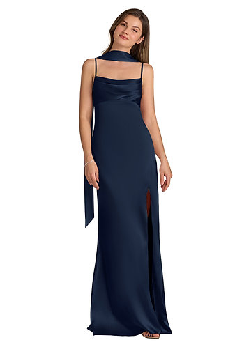 front Azazie Cachecol de cetim fosco da mesma cor