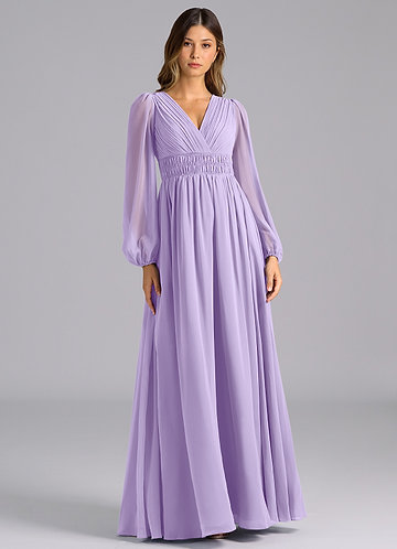 chinese dress ladies AZAZIE Blush Chiffon Maxi Dress with Flutter Sleeves
