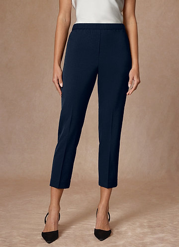 front Kennedy Dark Navy Structured Stretch Dress Pants