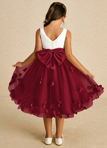 Burgundy Flower Girl Dresses Azazie UK