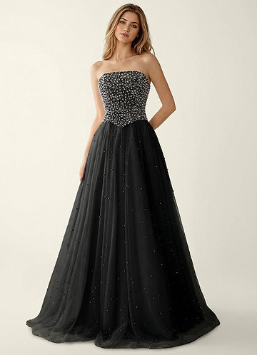 Hathor Noir Robe de bal deux pièces à strass image1