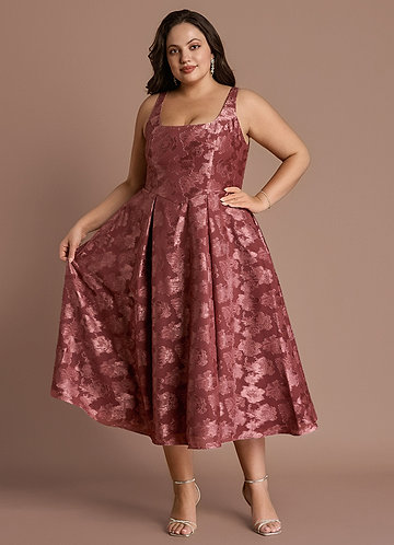 Briac Vintage Rose A-line Midi Dress image1