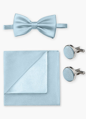 front Matching Bow Tie & Pocket Square & Cuff Links Set