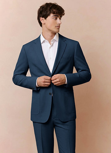 front Owen Azul Marino Oscuro Chaqueta de traje ligera a medida
